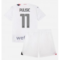 Dětský fotbalový dres AC Milan Christian Pulisic #11 2023-24 Venkovní Krátký Rukáv (+ trenýrky)